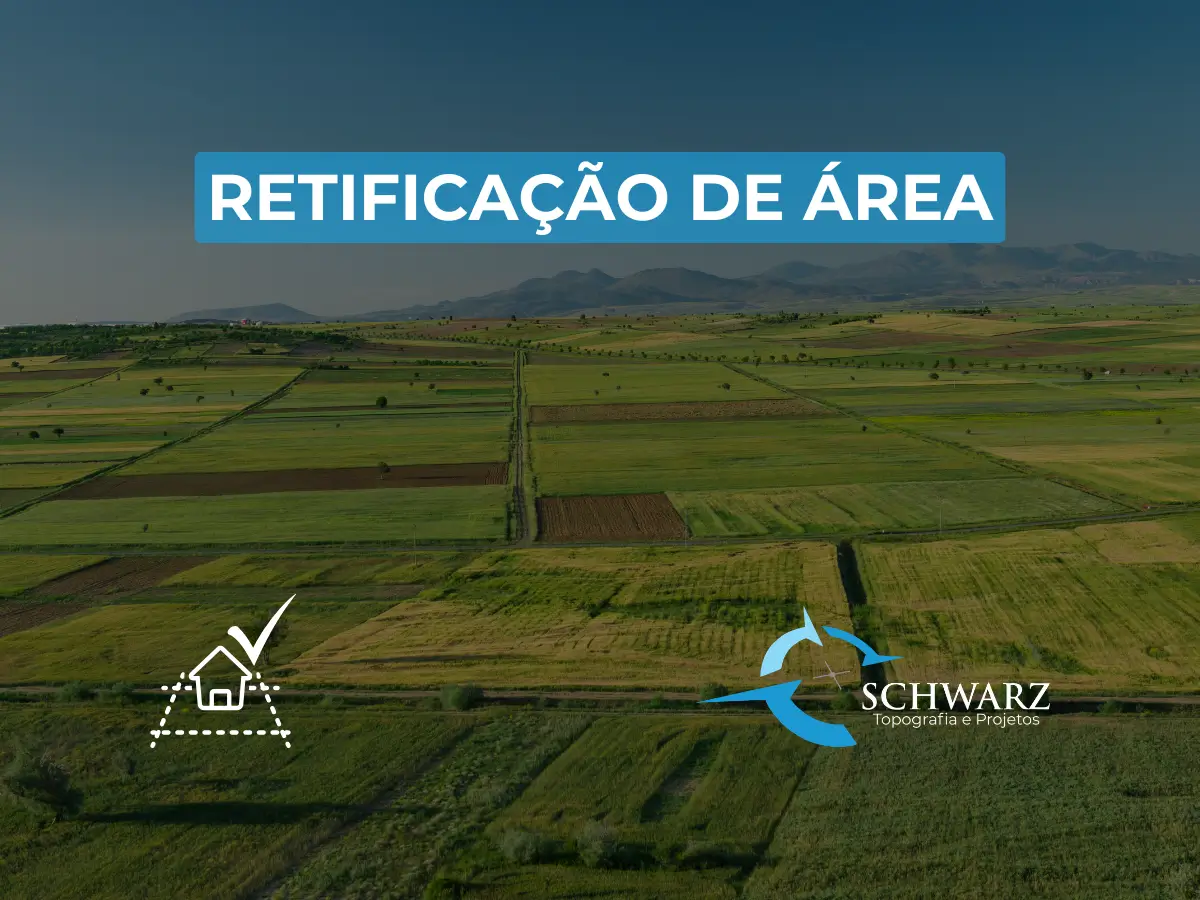Imagem mostrando um levantamento topográfico para retificação de área em um terreno.